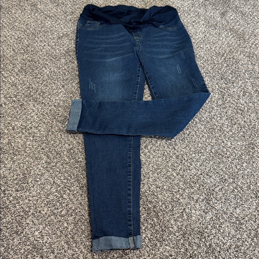 Dark Blue Maternity Denim Jeans